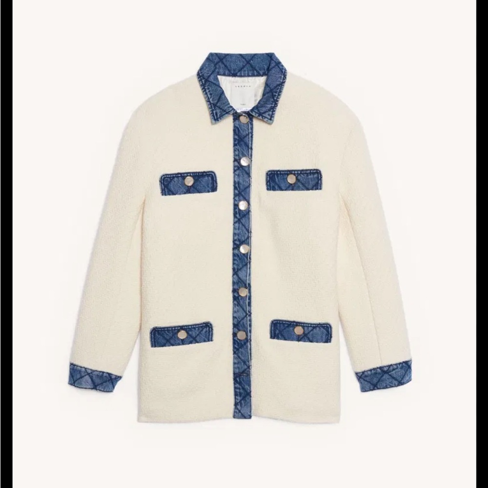 SANDRO tweed jacket with denim lining